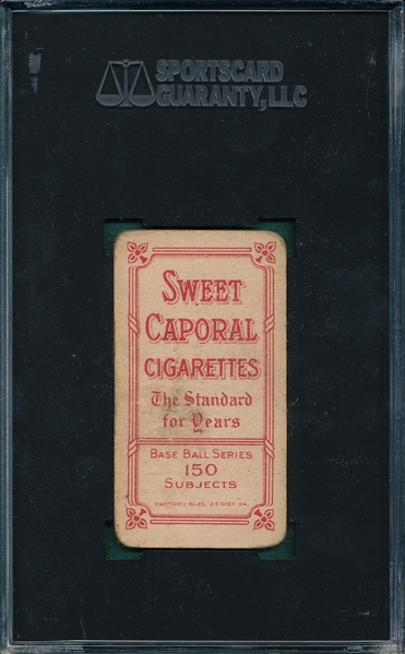 1909-1911 T206 Nicholls, Hands on Knees, Sweet Caporal Cigarettes SGC 30 *Factory 25*