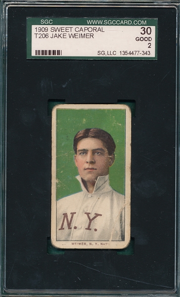 1909-1911 T206 Weimer Sweet Caporal Cigarettes SGC 30 