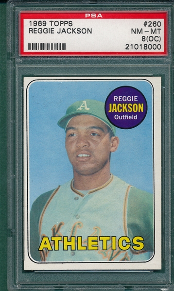 1969 Topps #260 Reggie Jackson PSA 8 (OC) *Rookie*