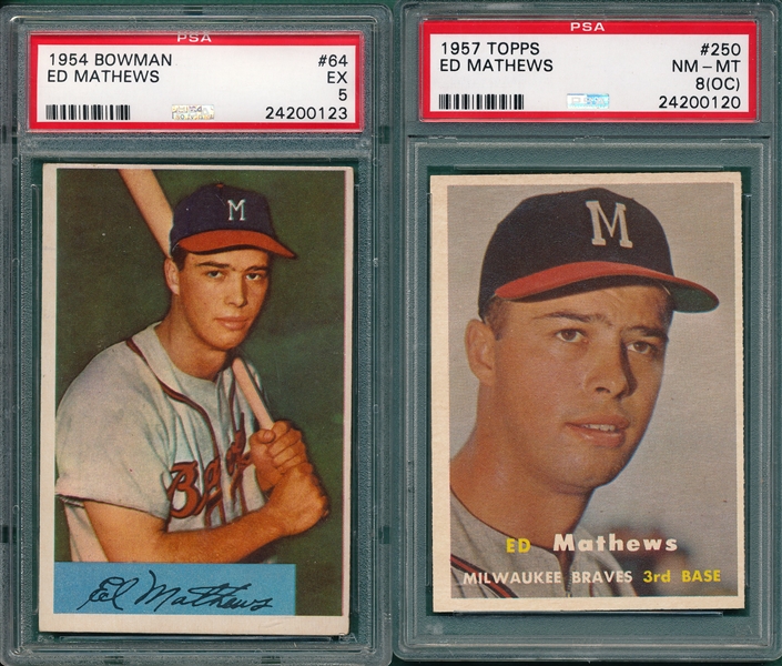 1954-61 (6) Card Lot W/ Mathews