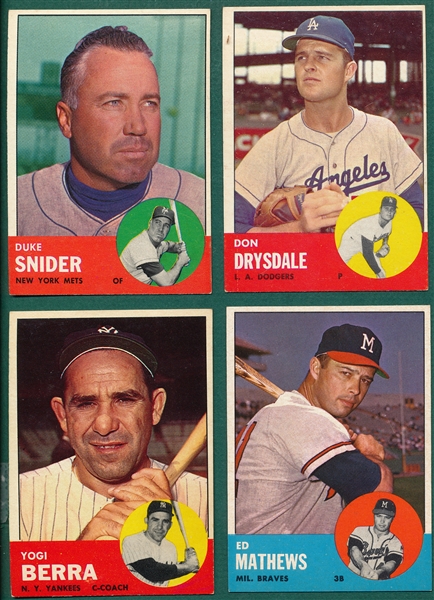 1963 Topps Partial Set (335) Card Lot W/ Snider
