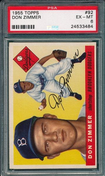 1955 Topps #92 Don Zimmer PSA 6 *Rookie*