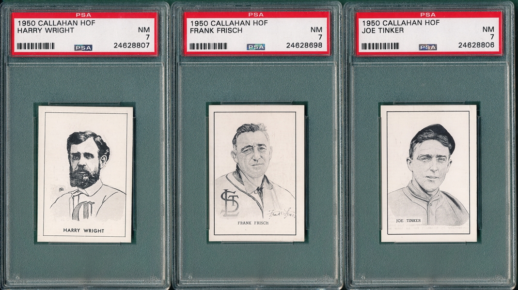 1950 Callahan HOF (8) Card Lot PSA 7/8