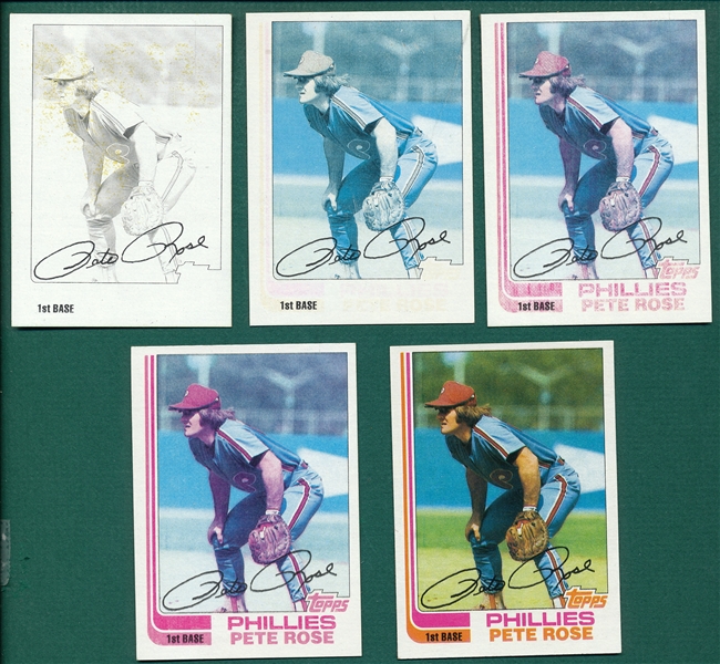 1982 Topps Pete Rose Proof Run, Lot of (5)