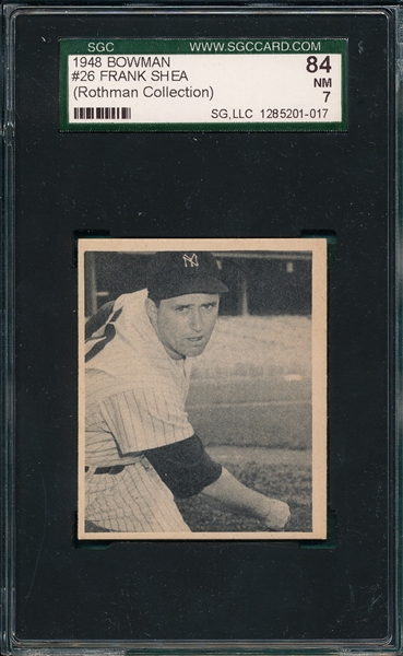 1948 Bowman #26 Frank Shea SGC 84 *SP*