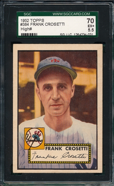 1952 Topps #384 Frank Crosetti SGC 70 *High #*