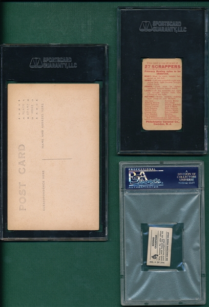 1910s-48 Boxer Bob Fitzsimmons (3) Card Lot SGC/PSA