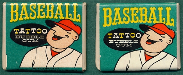 1960 Topps Tattoo Unopened Pack Lot of (2) W/ Musial