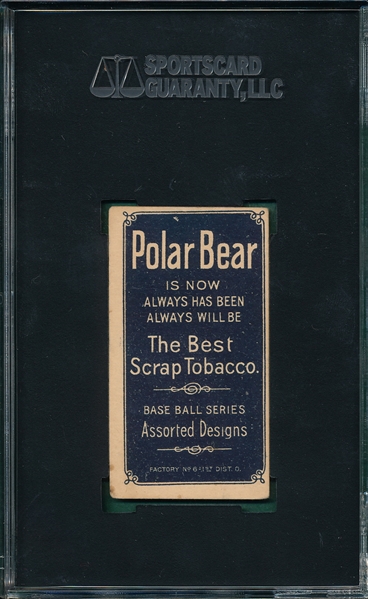 1909-1911 T206 Young, Glove Showing, Polar Bear SGC 55