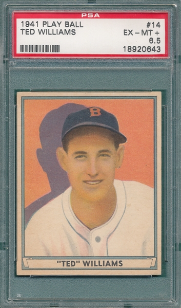 1941 Play Ball #14 Ted Williams PSA 6.5