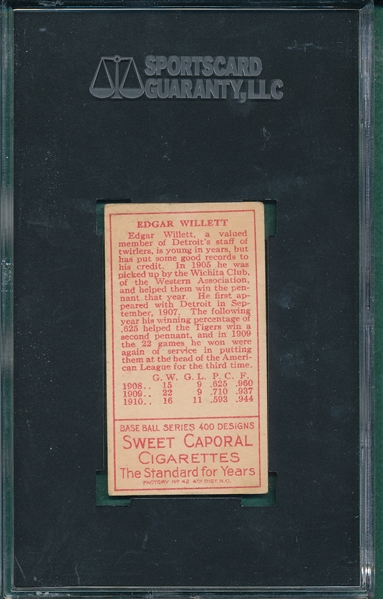 1911 T205 Willett Sweet Caporal Cigarettes SGC 55