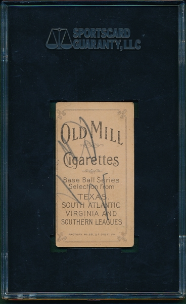 1909-1911 T206 Rockenfeld Old Mill Cigarettes SGC 10 *Presents Better*