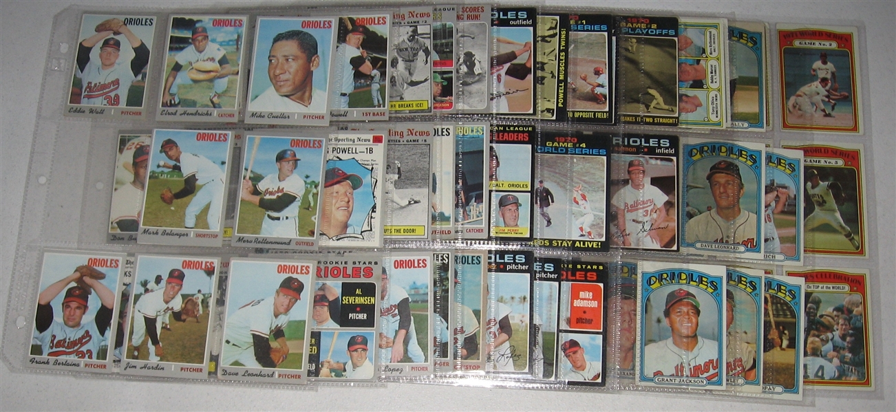 1970-79 Topps & O-Pee-Chee Baltimore Orioles Lot of (299) W/ B. & F. Robinson & Palmer
