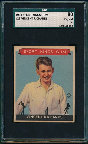 1933 Sport Kings #23 Vincent Richards, Tennis SGC 80