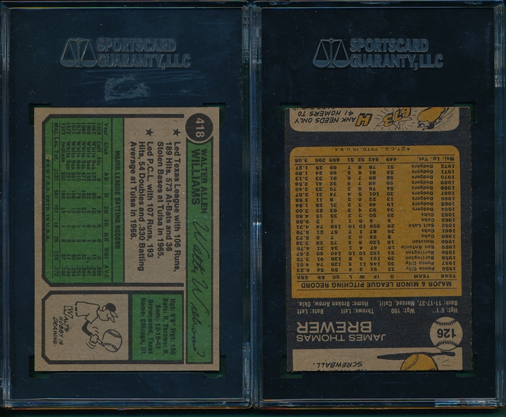 1973-74 Topps (2) Card Lot of Wrong Backs SGC 