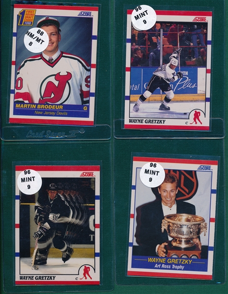 1990 Score HCKY Brodeur, Rookie & Gretzky Lot of (16)