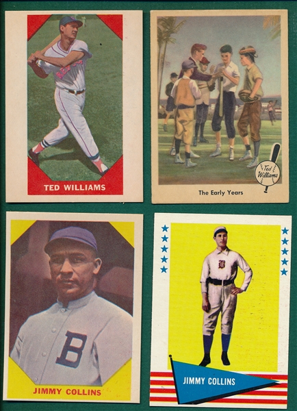 1959-61 Fleer (4) Card Lot W/ Ted Williams 