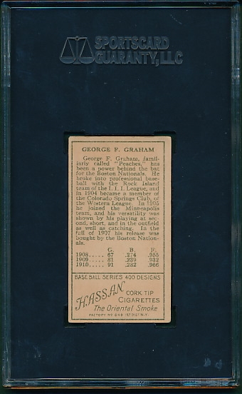 1911 T205 Graham, Cubs, Hassan Cigarettes SGC 50