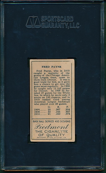 1911 T205 Payne Piedmont Cigarettes SGC 50