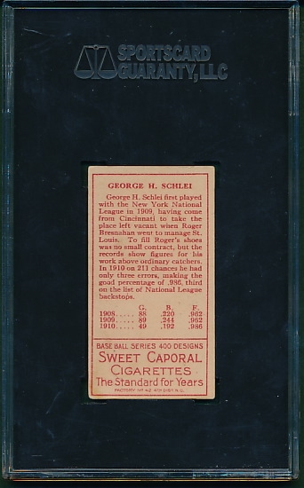 1911 T205 Schlei Sweet Caporal Cigarettes SGC 60