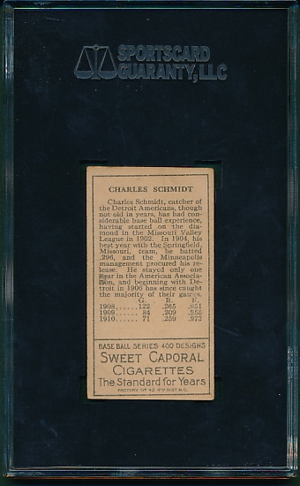 1911 T205 Schmidt Sweet Caporal Cigarettes SGC 60