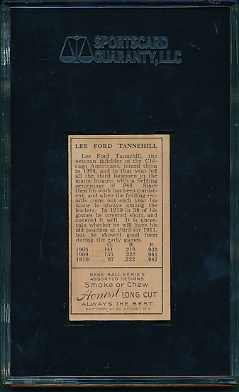 1911 T205 Tannehill Honest Long Cut SGC 60