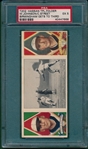 1912 T202 Birmingham Gets to Third, Street/ Walter Johnson, Hassan Cigarettes Triple Folder PSA 5