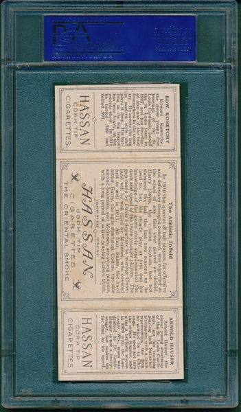 1912 T202 The Athletic Infield, Hauser/ Konetchy, Hassan Cigarettes Triple Folder PSA 5