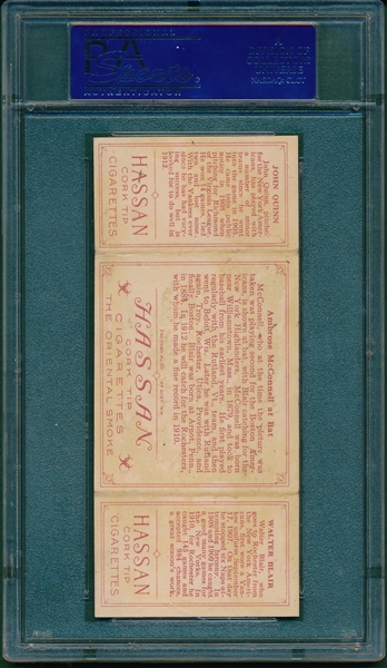 1912 T202 Ambrose McConnell at Bat, Hassan Cigarettes Triple Folder PSA 4