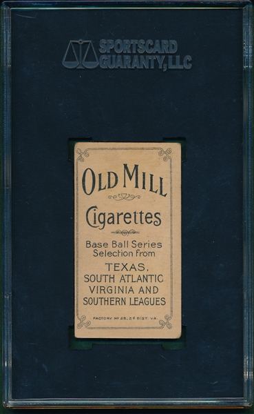 1909-1911 T206 Hooker Old Mill Cigarettes SGC 35 *Southern League*