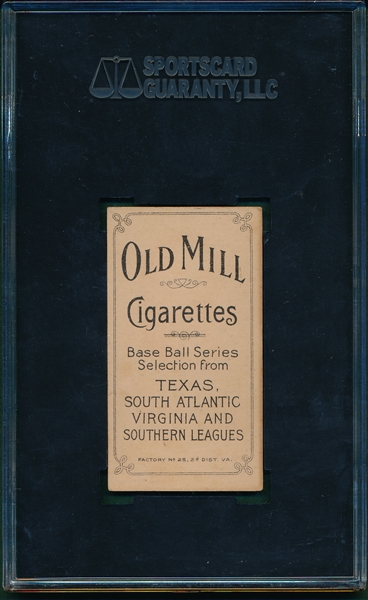 1909-1911 T206 Orth Old Mill Cigarettes SGC 60 *Southern League*