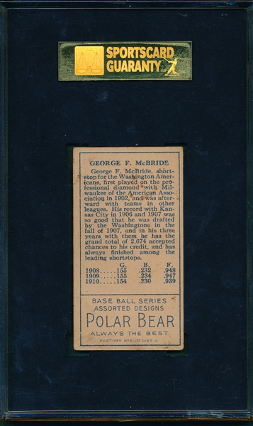 1911 T205 McBride Polar Bear SGC 50