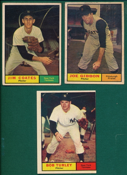 1961 Topps Lot of (3) W/ Coates, High Number