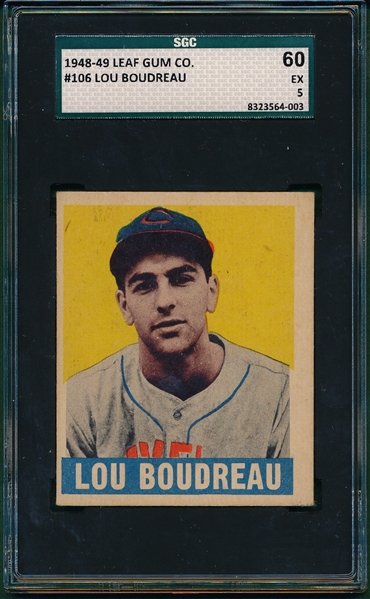 1948-49 Leaf #106 Lou Boudreau SGC 60