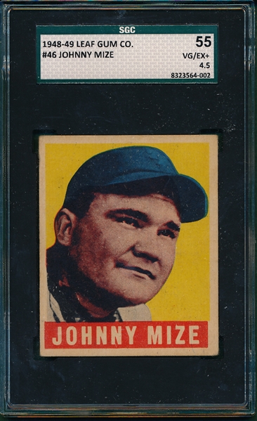 1948-49 Leaf #46 Johnny Mize SGC 55