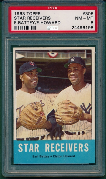 1963 Topps #306 Star Receivers PSA 8