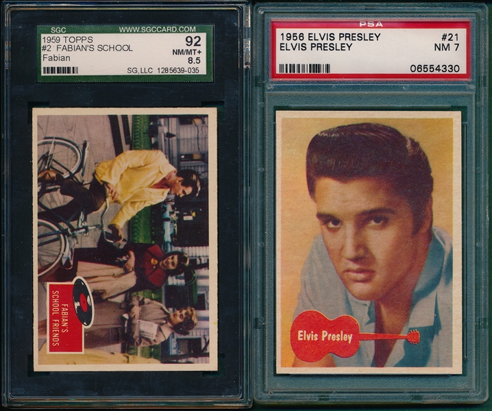 1953-59 Non-Sports Lot (5) W/ Elvis Presly PSA/SGC