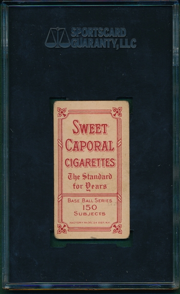 1909-1911 T206 Tinker, Portrait, Sweet Caporal Cigarettes SGC 35