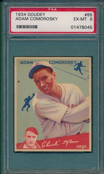 1934 Goudey #85 Adam Comorosky PSA 6 *SP*
