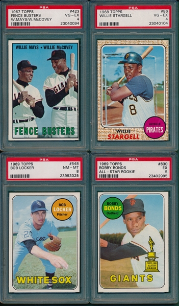1967-69 Topps Lot of (4) W/ Mays PSA