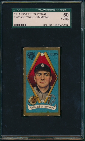 1911 T205 Simmons Sweet Caporal Cigarettes SGC 50