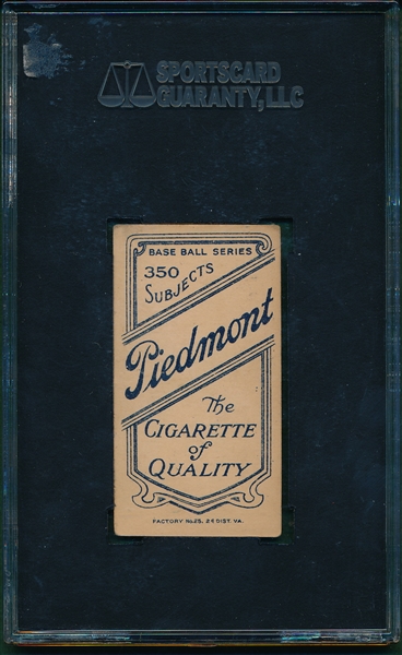1909-1911 T206 White, Jack, Piedmont Cigarettes SGC 50