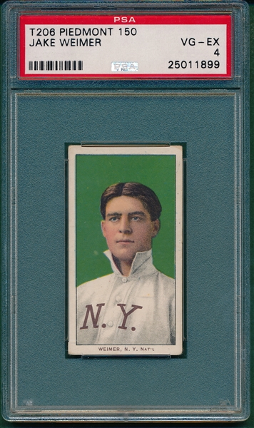 1909-1911 T206 Weimer, Portrait, Piedmont Cigarettes PSA 4