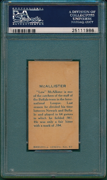 1912 C46 #57 McAllister Imperial Tobacco PSA 4