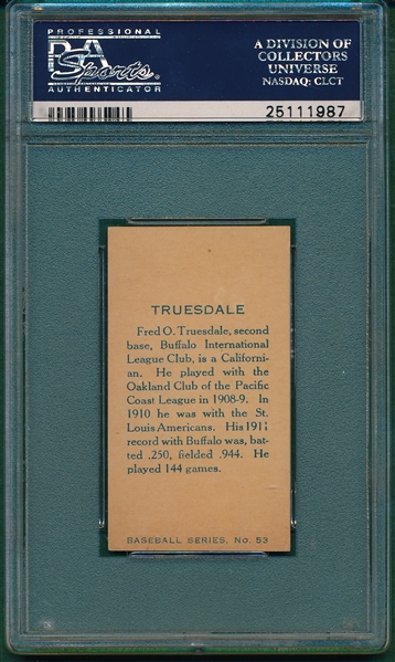 1912 C46 #53 Truesdale Imperial Tobacco PSA 5