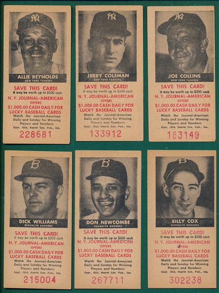 1954 New York Journal-American Lot of (9) W/ Dick Williams