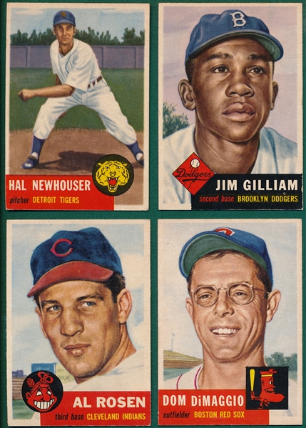 1953 Topps Lot of (55) W/ #258 Jim Gilliam, Rookie