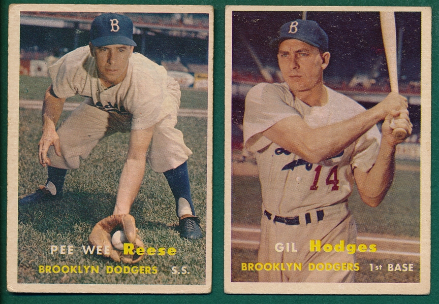 1957 Topps Lot of (14) W/ Pee Wee Reese