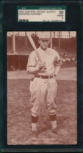 1922 Eastern Exhibits PC Rogers Hornsby SGC 30