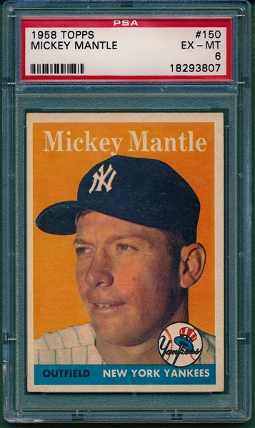1958 Topps #150 Mickey Mantle PSA 6